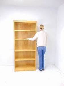 lot 97 image: Tall Solid Wood Shelf Perfect for Garage Storage