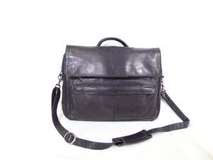 lot 408 image: Unisex Black Leather Laptop Case