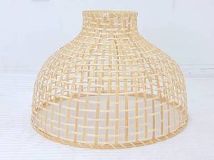 lot 71 image: Shabby Chic Bamboo Dome Shade Ceiling Light Pendant Lampshade