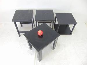 lot 308 image: Lot of Four End Tables- Square Black
