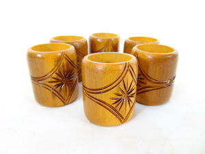 lot 550 image: Bamboo Napkin Rings- Set of Six