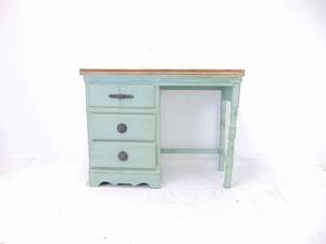 lot 317 image: Teal Desk with Drawers - Needs Repair