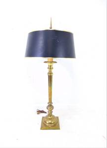lot 181 image: Extra Tall Vintage Tall Lamp with Black and Gold Shade
