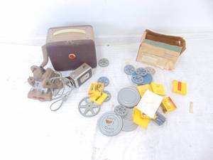 lot 296 image: Vintage 1950s Kodak Mansfield Movie Projector 8mm 188 Film w Box, Manual & Spools
