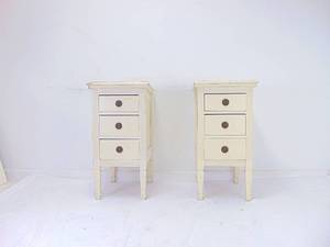 lot 334 image: Pair of Vintage Solid Wood Tall Nightstands