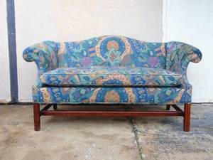 lot 672 image: Classical Rolled Arm Loveseat