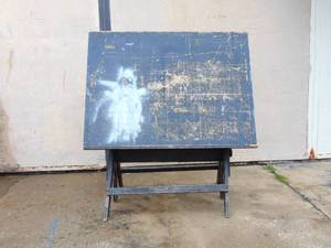 lot 55 image: Vintage Industrial Drafting Table- in Black Hamilton