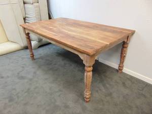 lot 36 image: Hickory or Knotty Alder Wood Heavy Solid Wood Dining Table