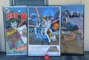 lot 374 image: Lot of 3 BATMAN & STAR WARS Posters