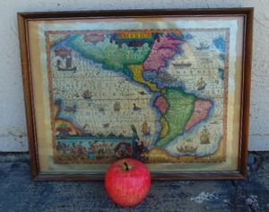 lot 377 image: Vintage Style Map Framed