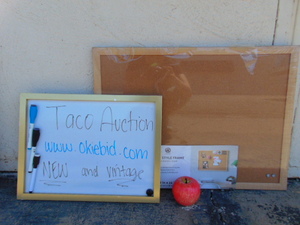 lot 381 image: Gold Framed White Board NEW Cork Board