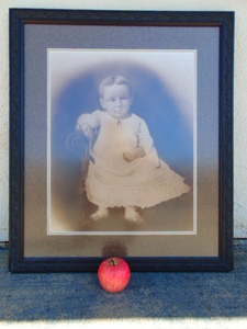 lot 395 image: Vintage Picture of a Child in Black and White- Professionally Framed