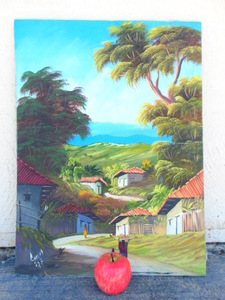 lot 398 image: Original Oil Painting of Tropical Landscape on Canvas- Artists Signature