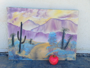 lot 399 image: Bob Ross Style Original Desert Landscape- Harrington