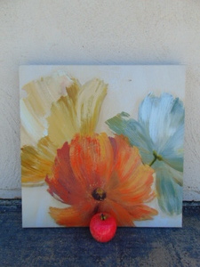 lot 411 image: 16x16 Floral Print on Canvas