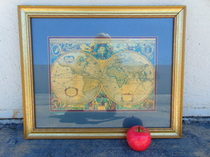 lot 412 image: Nova Totivs Terrarvm Orbis Geographica Tabvla Gold Foiled World Map