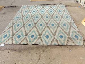 lot 181 image: Diamond Pattern Modern Graphic Area Rug USA Made Area Rug- 120x96in.