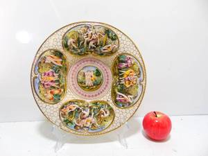 lot 13 image: Italian Capodimonte Porcelain Hand-Painted Plate with Nude Scenes