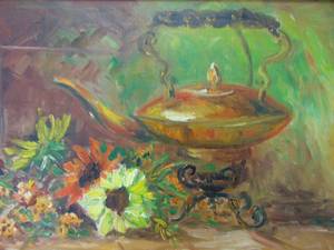 lot 50 image: Vintage Mid Century Original Still Life Oil Painting on Canvas Framed and Signed