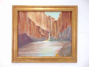 lot 302 image: Original Oil Painting Framed and Signed