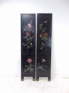 lot 188 image: Two Panels of a Chinese Laquered Room Divider