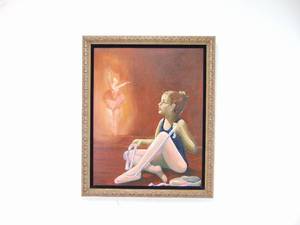 lot 55 image: Original Oil Painting of a Ballerina Signed and Framed