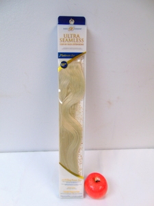 lot 445 image: 18 Ultra-Seamless Clip-in Hair Extensions Light Blonde