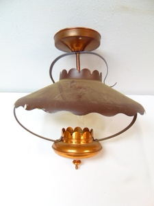 lot 551 image: Vintage 1950s - 1960s Metal Flush Mount Light Fixture