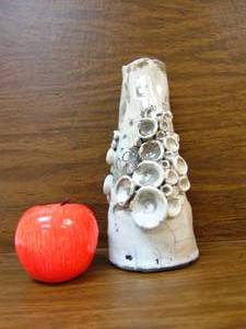 lot 576 image: Handmade Ceramic Tabletop Vase with Abstract Design - Raku Fired
