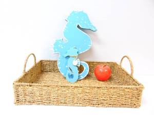lot 580 image: Nice Quality Woven Basket with Wire Reinforcement  HOBBY LOBBY Seahorse Decor