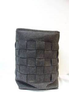 lot 586 image: Trademark Woven Felt Hamper with Wood Handles
