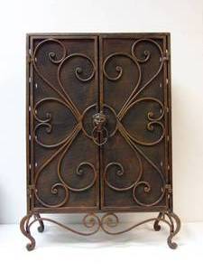lot 591 image: Beautiful Ornate Metal Cabinet