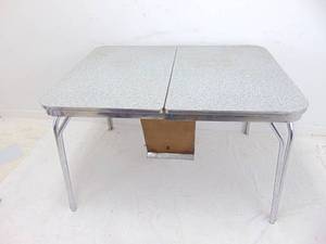 lot 158 image: Mid Century Chrome Kitchen Table with Drop Leaf
