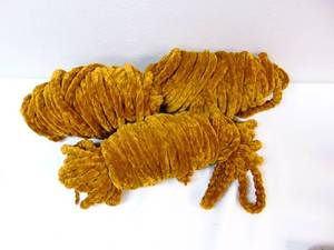 lot 135 image: Huge Lot of Fluffy Soft Yarn in a Velvelty BrownYellow- Blanket Making