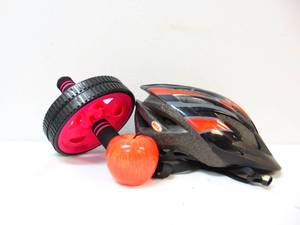 lot 645 image: Bell Bike Helmet and Ab roller