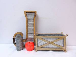 lot 651 image: Hobby Lobby Decor- Galvanized SteelFarmhouse Chic