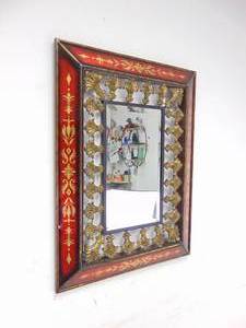 lot 309 image: Vintage Style Metal Framed Wall Mirror