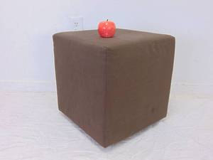 lot 476 image: West Elm Modern Style Cube Ottoman- Brown