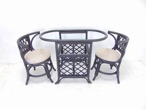 lot 26 image: Vintage Mid Century Boho Bamboo Small Dinette Set