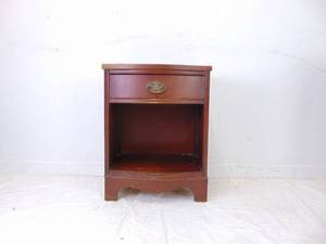 lot 161 image: Vintage Nightstand with Single Drawer and Cubby Storage Underneath