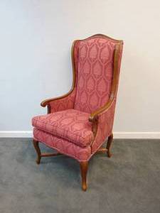 lot 119 image: Century Furniture Industries, INC Brand Vintage Victorian Style Armchair with High Rise Back