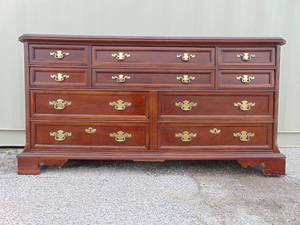 lot 210 image: BASSETT FURNITURE Eden House Cherry Traditional Style 66 Triple Dresser