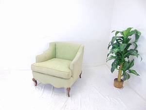 lot 208 image: Vintage Mint Green Floral Patterned Italian Armchair