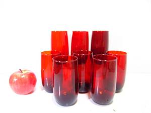lot 240 image: Hocking Royal Ruby 5 13 oz. Ice Tea Tumblers- set of 8