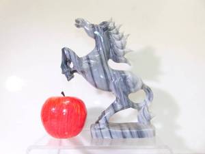 lot 171 image: Vintage Carved Stone Horse Statue- Onyx