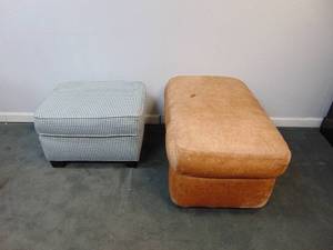 lot 502 image: Two Ottomans - One is Genuine Leather