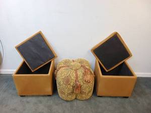lot 497 image: Lot of 3 Ottomans