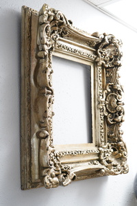 lot 596 image: Thick Champagne Silver Ornate Frame
