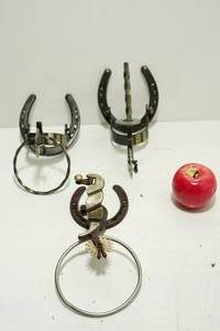 lot 351 image: Horse Shoe Lot - Custom Made Coat Rack and Towel Racks