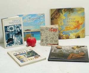 lot 353 image: Lot of Hardcover Books- Art, CATS, Jewelry, and More
